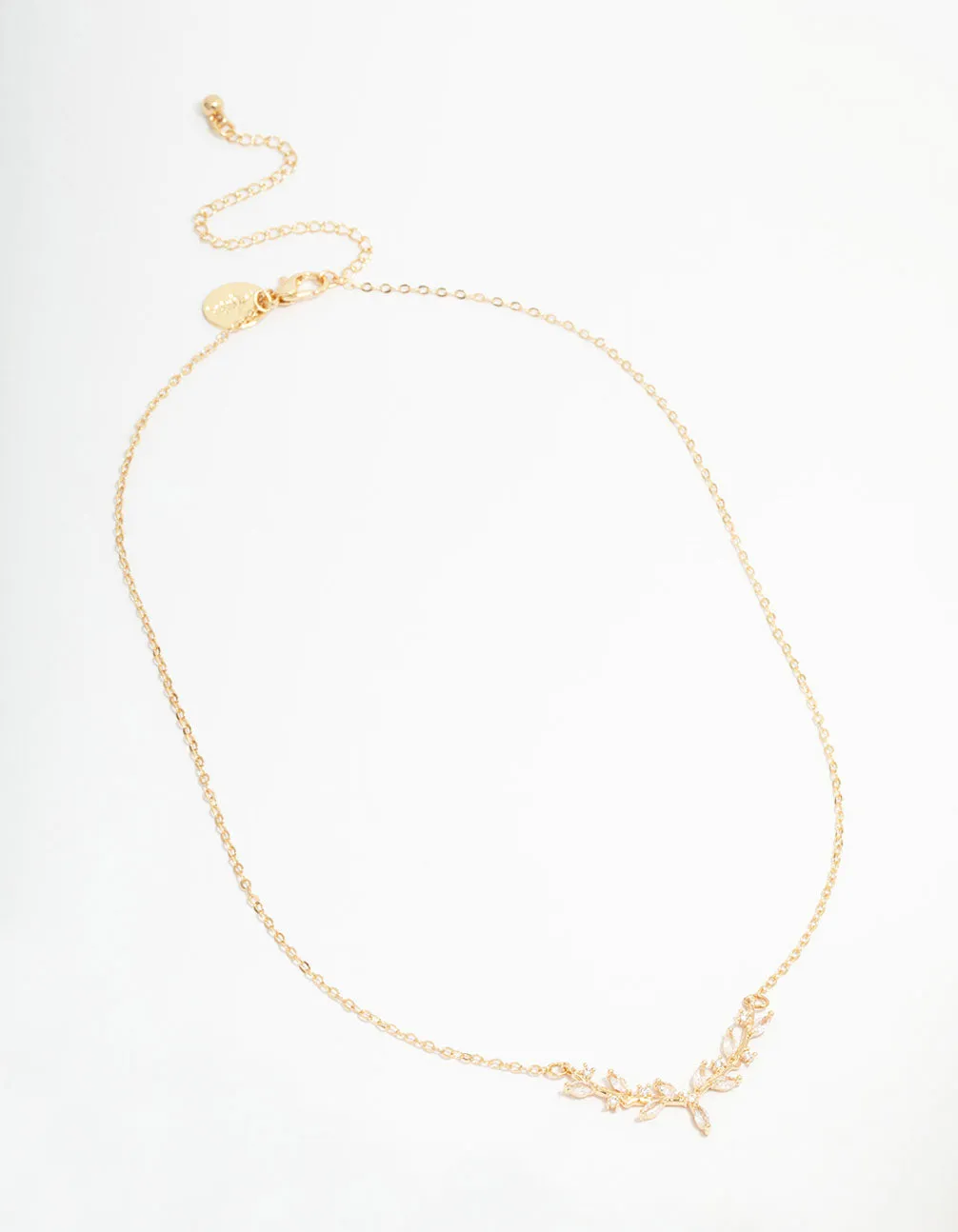 Gold Cubic Zirconia Vine Necklace