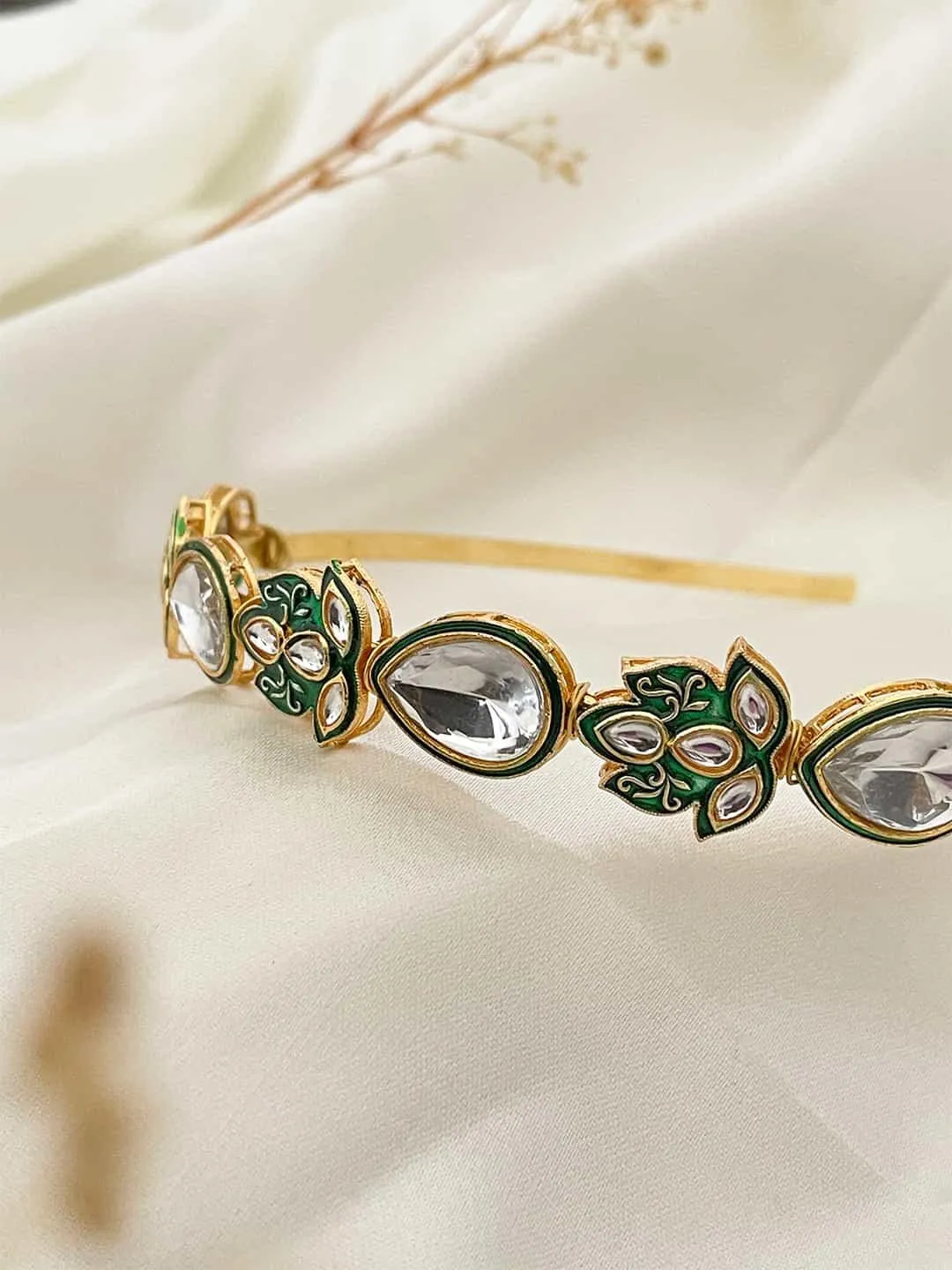 Gold Finish Lotus Inspired Hairband