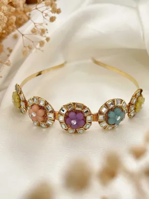 Gold Plated Kundan Studded Sheeshphool Hair Band