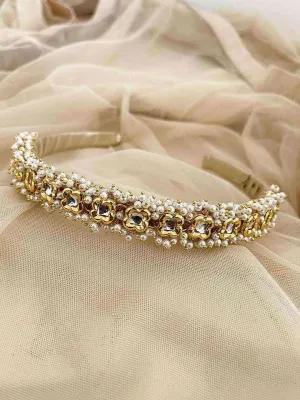 Golden Diamante And Pearl Headband