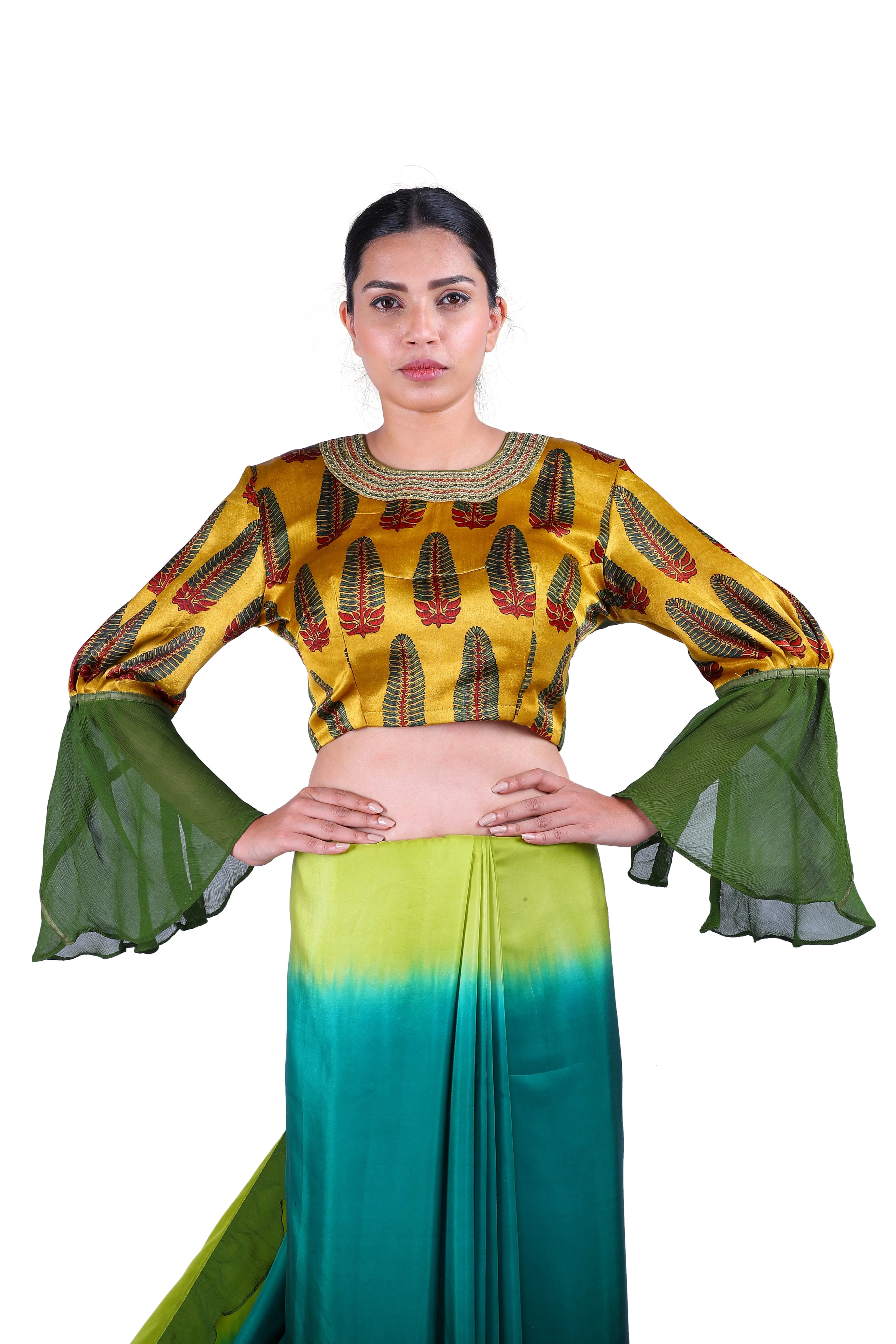Green silk Saree
