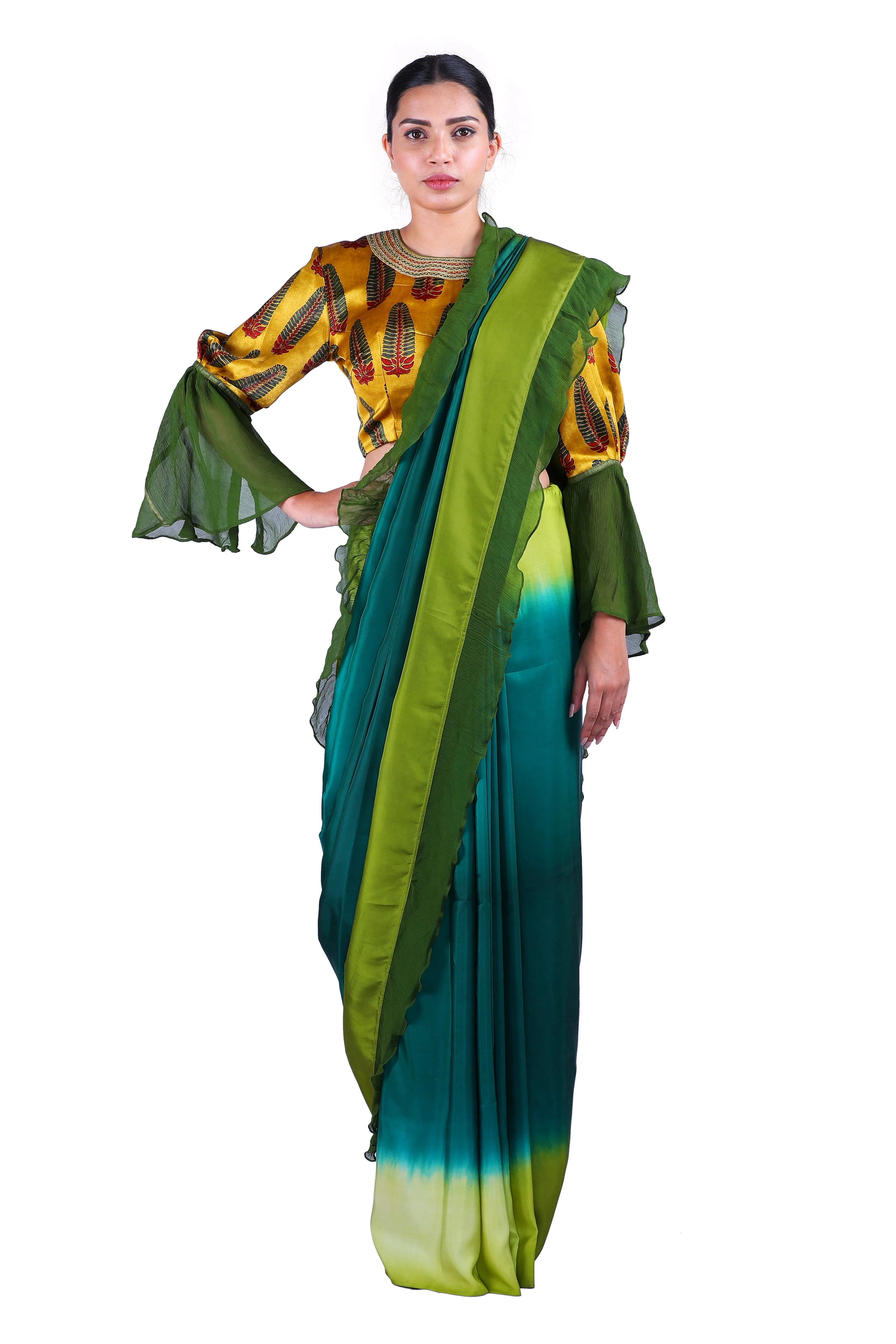 Green silk Saree