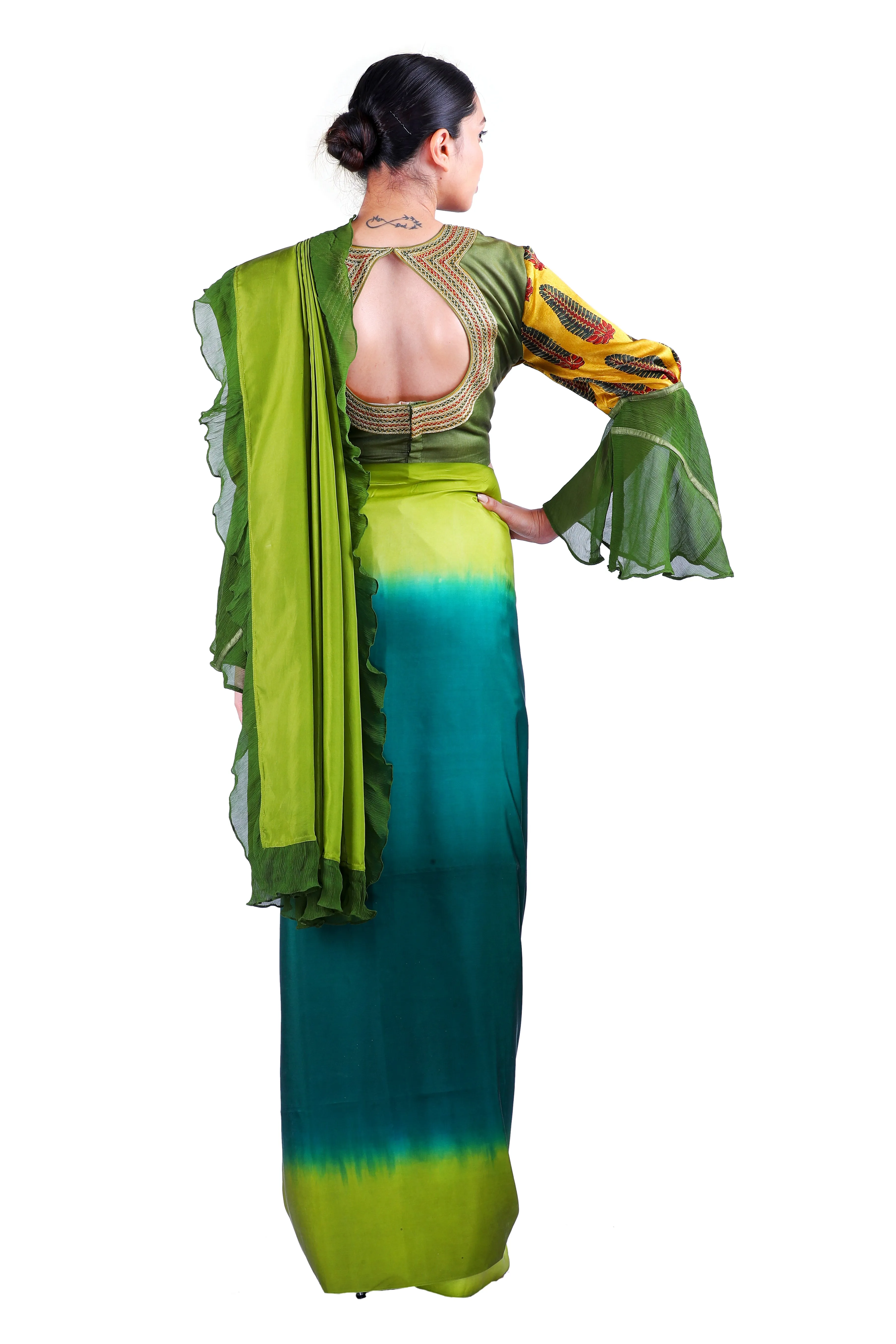 Green silk Saree