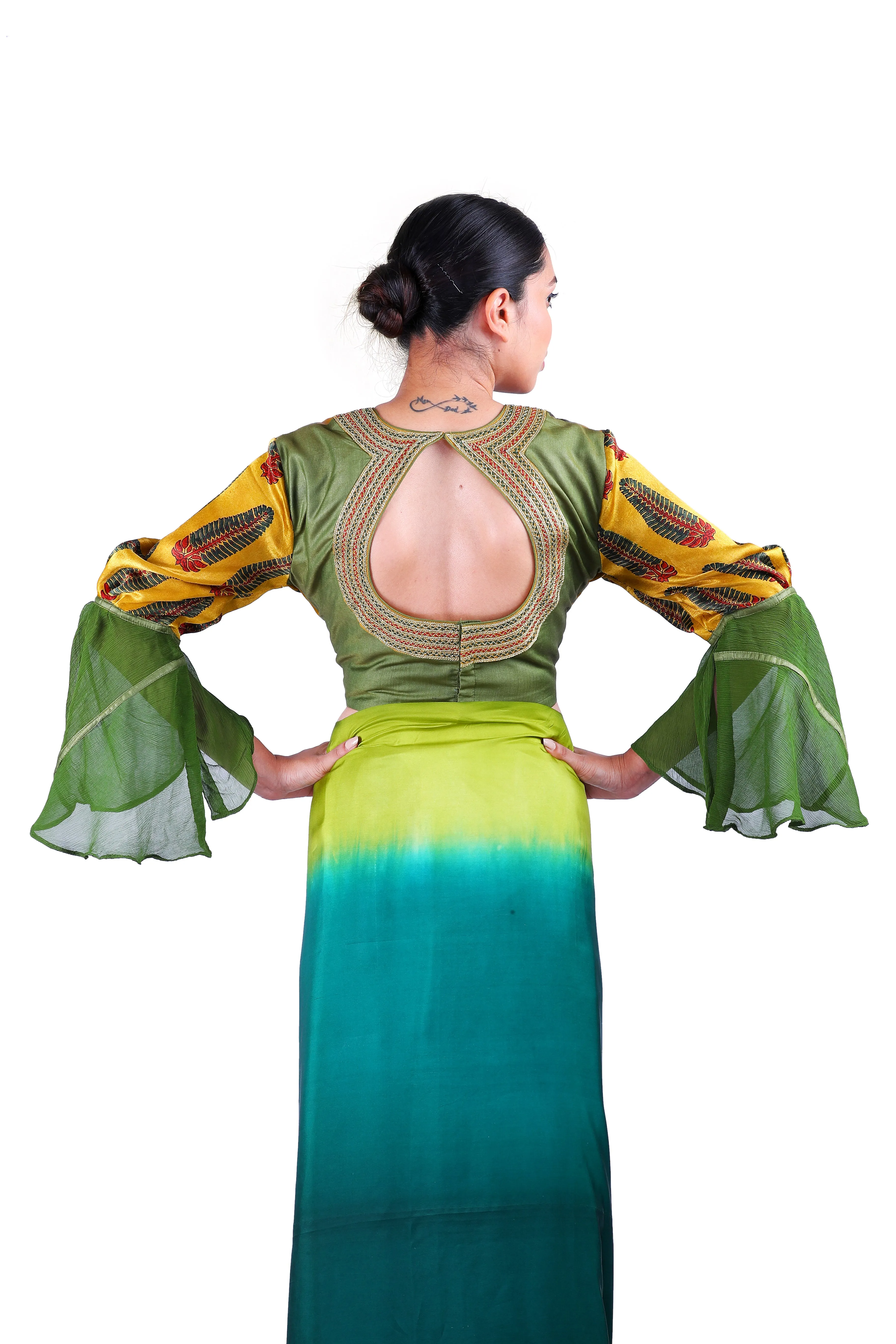 Green silk Saree