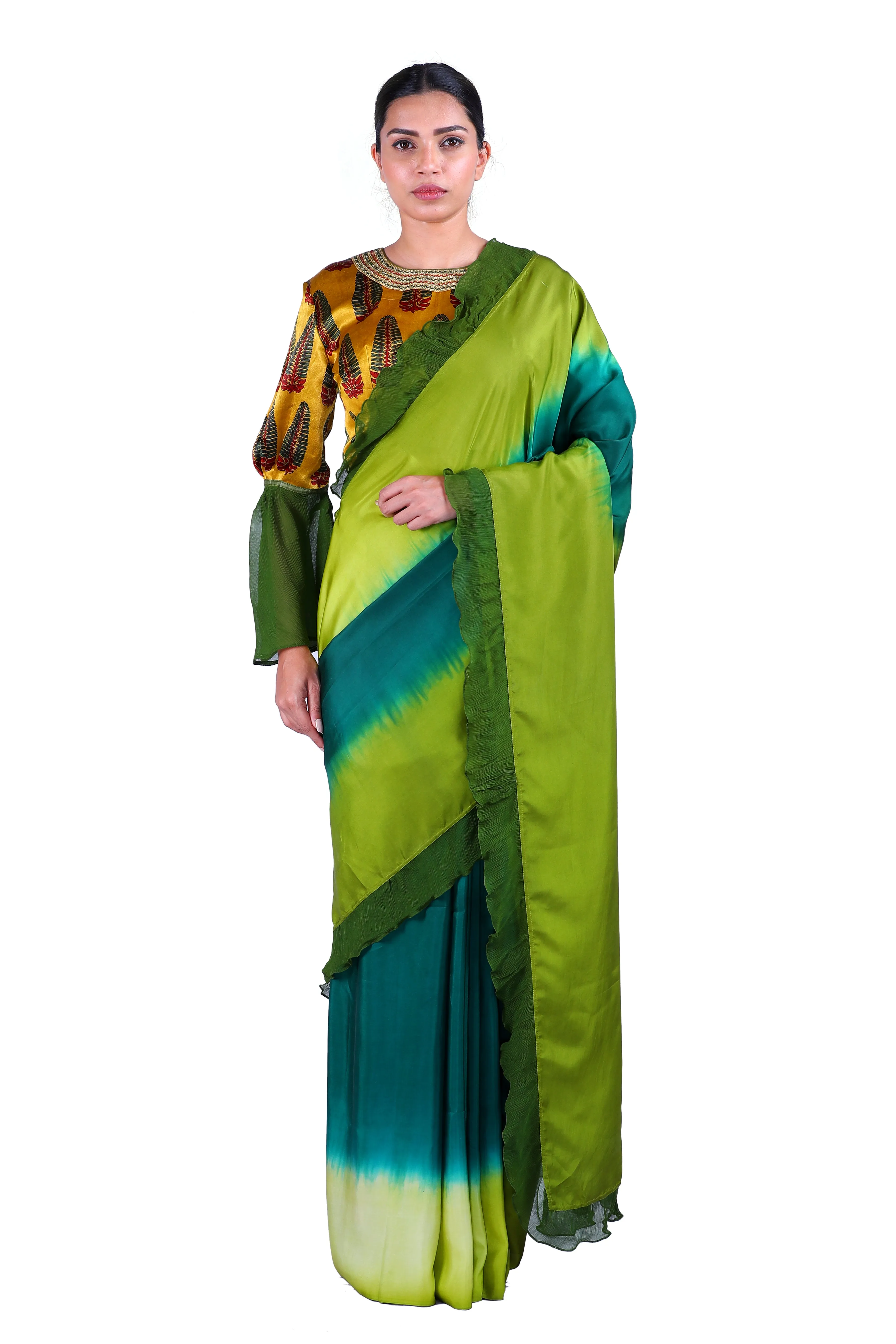 Green silk Saree