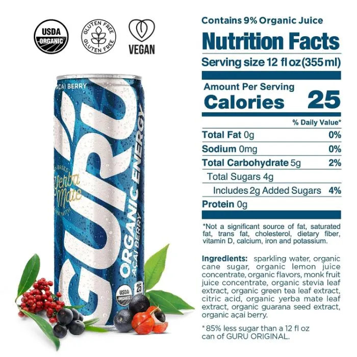 Guru - Energy Drink, 12fl | Mutliple Flavors