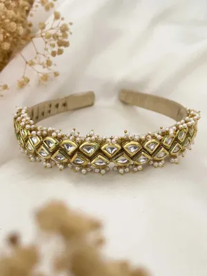 Handmade Triangle Kundan Studded Hairband
