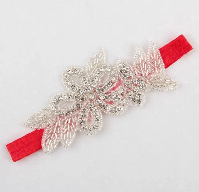 Headband Faux Pearls-Rhinestone Hairbands for Flower Girl at Wedding-Bridal Headwear