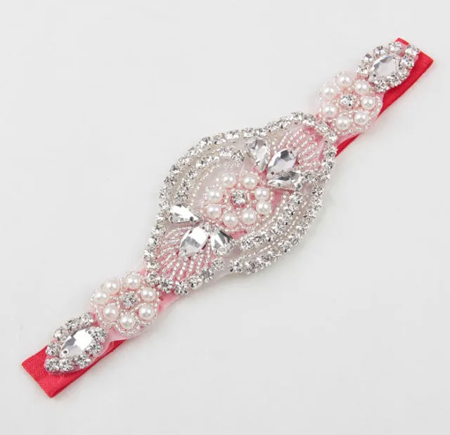 Headband Faux Pearls-Rhinestone Hairbands for Flower Girl at Wedding-Bridal Headwear
