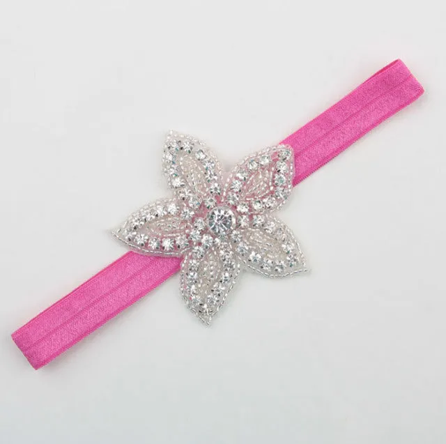 Headband Faux Pearls-Rhinestone Hairbands for Flower Girl at Wedding-Bridal Headwear