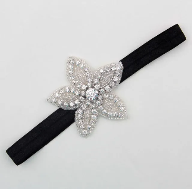 Headband Faux Pearls-Rhinestone Hairbands for Flower Girl at Wedding-Bridal Headwear