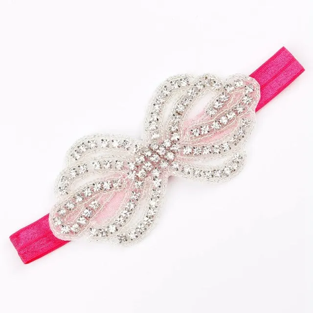 Headband Faux Pearls-Rhinestone Hairbands for Flower Girl at Wedding-Bridal Headwear