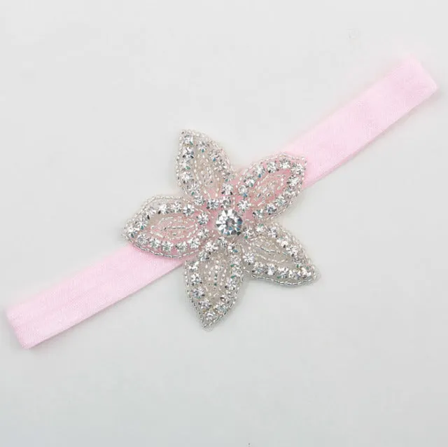Headband Faux Pearls-Rhinestone Hairbands for Flower Girl at Wedding-Bridal Headwear