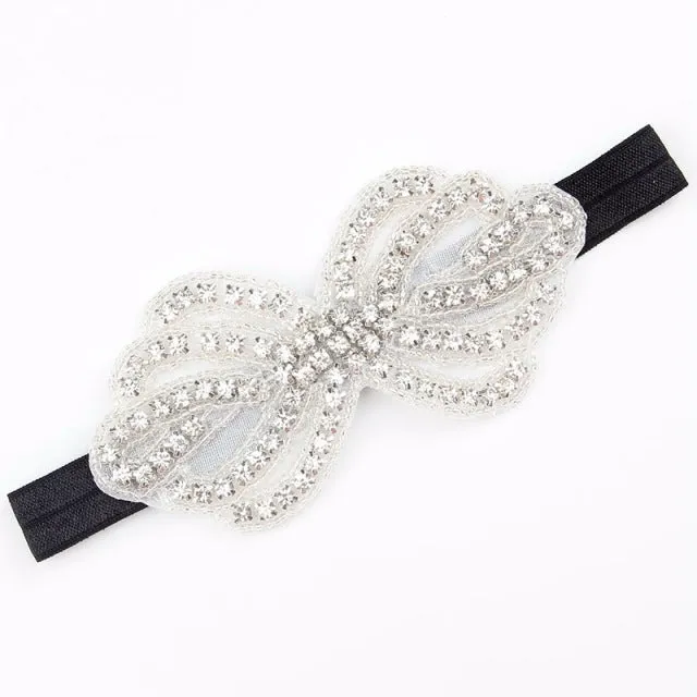 Headband Faux Pearls-Rhinestone Hairbands for Flower Girl at Wedding-Bridal Headwear