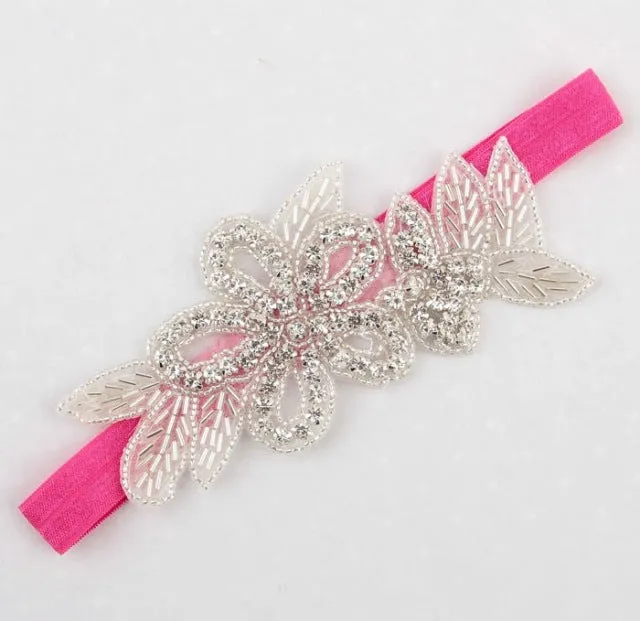 Headband Faux Pearls-Rhinestone Hairbands for Flower Girl at Wedding-Bridal Headwear