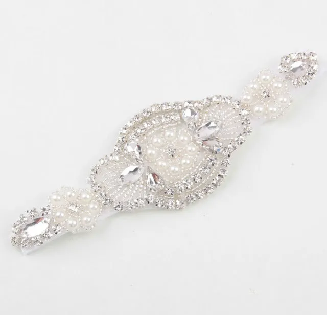 Headband Faux Pearls-Rhinestone Hairbands for Flower Girl at Wedding-Bridal Headwear