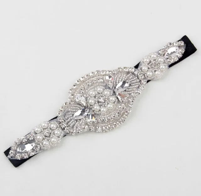 Headband Faux Pearls-Rhinestone Hairbands for Flower Girl at Wedding-Bridal Headwear