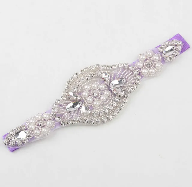 Headband Faux Pearls-Rhinestone Hairbands for Flower Girl at Wedding-Bridal Headwear