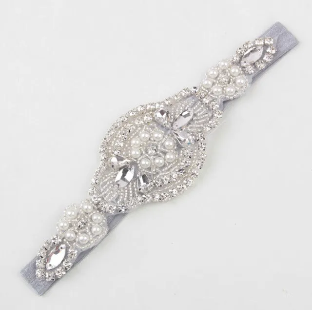 Headband Faux Pearls-Rhinestone Hairbands for Flower Girl at Wedding-Bridal Headwear