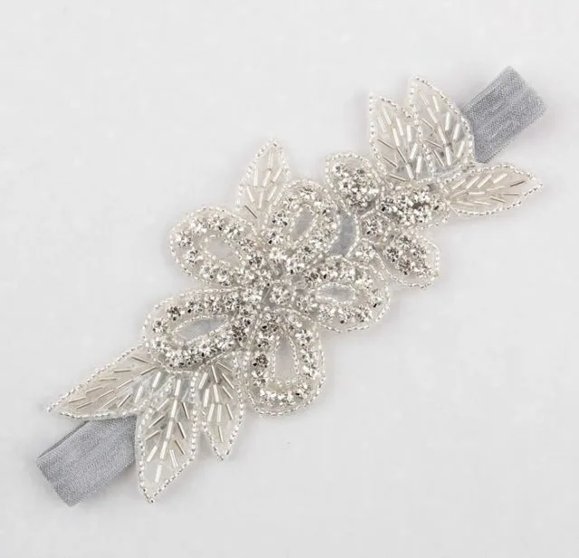 Headband Faux Pearls-Rhinestone Hairbands for Flower Girl at Wedding-Bridal Headwear