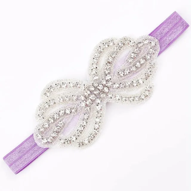 Headband Faux Pearls-Rhinestone Hairbands for Flower Girl at Wedding-Bridal Headwear