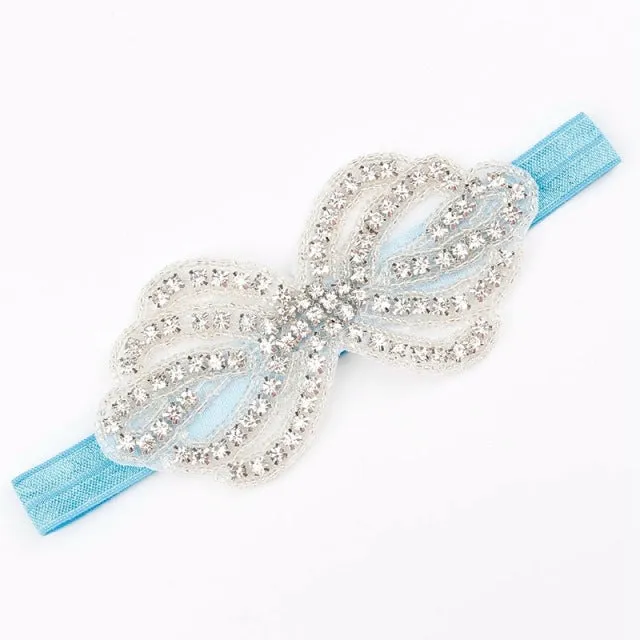 Headband Faux Pearls-Rhinestone Hairbands for Flower Girl at Wedding-Bridal Headwear