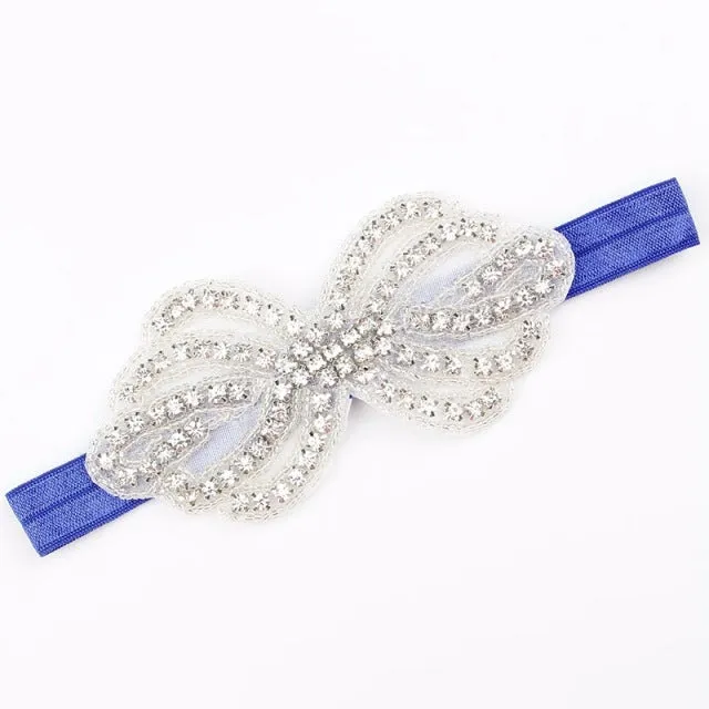 Headband Faux Pearls-Rhinestone Hairbands for Flower Girl at Wedding-Bridal Headwear