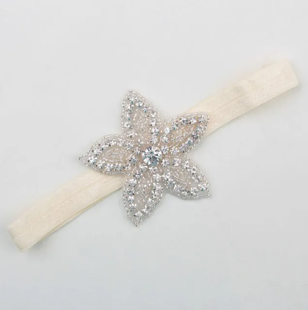 Headband Faux Pearls-Rhinestone Hairbands for Flower Girl at Wedding-Bridal Headwear