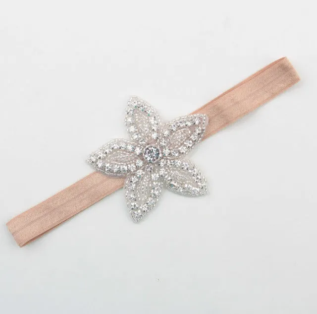 Headband Faux Pearls-Rhinestone Hairbands for Flower Girl at Wedding-Bridal Headwear