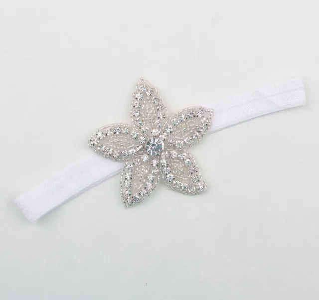 Headband Faux Pearls-Rhinestone Hairbands for Flower Girl at Wedding-Bridal Headwear