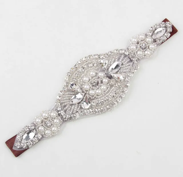 Headband Faux Pearls-Rhinestone Hairbands for Flower Girl at Wedding-Bridal Headwear