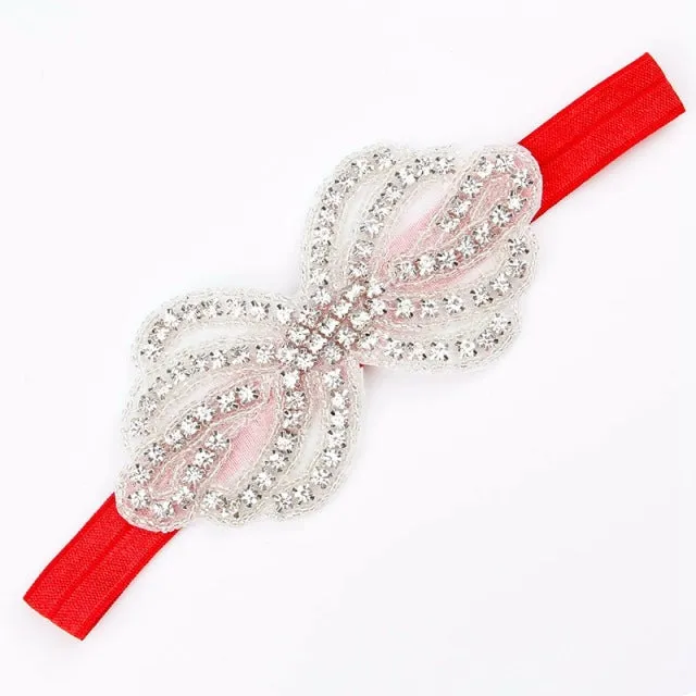 Headband Faux Pearls-Rhinestone Hairbands for Flower Girl at Wedding-Bridal Headwear