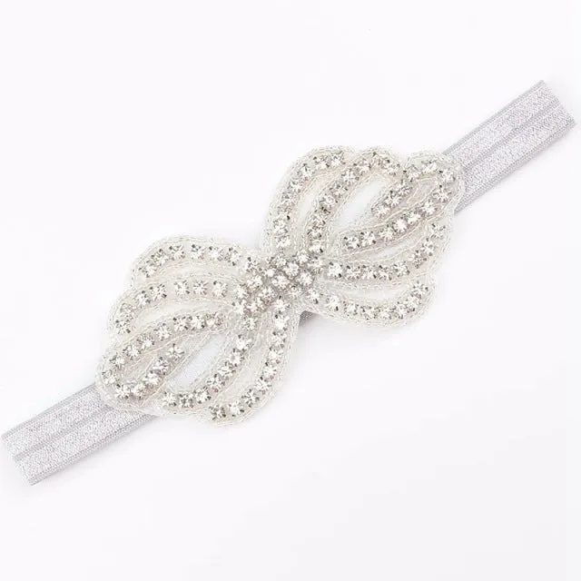 Headband Faux Pearls-Rhinestone Hairbands for Flower Girl at Wedding-Bridal Headwear