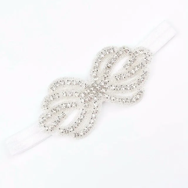 Headband Faux Pearls-Rhinestone Hairbands for Flower Girl at Wedding-Bridal Headwear