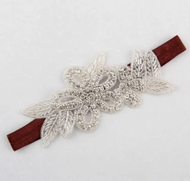 Headband Faux Pearls-Rhinestone Hairbands for Flower Girl at Wedding-Bridal Headwear