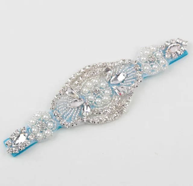 Headband Faux Pearls-Rhinestone Hairbands for Flower Girl at Wedding-Bridal Headwear