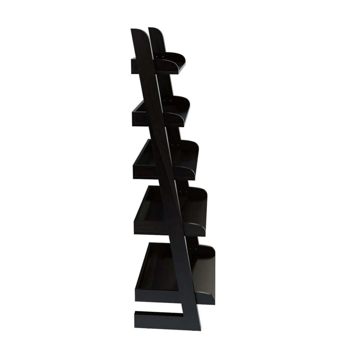Ignacio 5 Open Shelf Solid Wood Leaning Ladder Bookcase