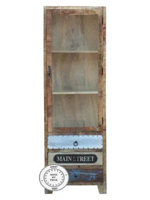 Industrial Solid Wood glass door display Cabinet