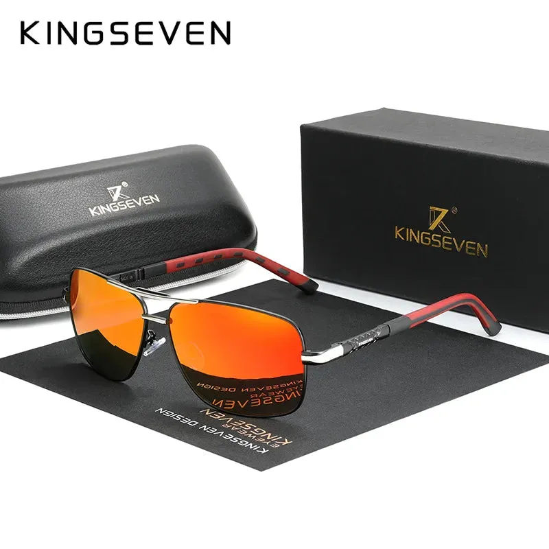 KINGSEVEN 2023 Aluminum Brand Pilot Polarized Sunglasses Men Women Fashion Frame Male Sun Glasses For Driving Oculos de sol