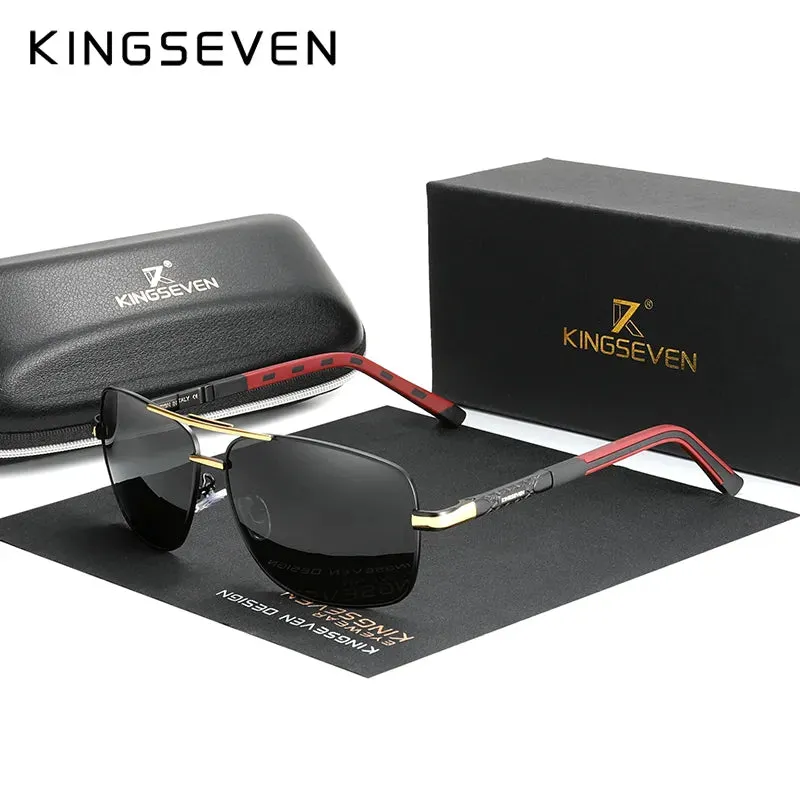 KINGSEVEN 2023 Aluminum Brand Pilot Polarized Sunglasses Men Women Fashion Frame Male Sun Glasses For Driving Oculos de sol