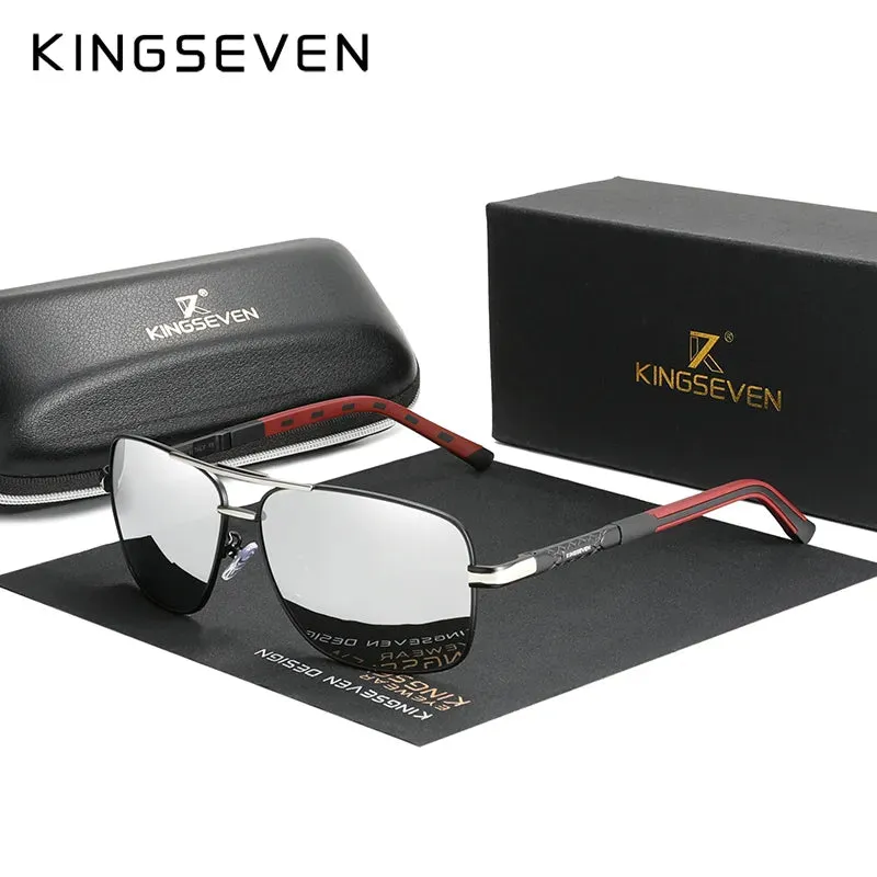 KINGSEVEN 2023 Aluminum Brand Pilot Polarized Sunglasses Men Women Fashion Frame Male Sun Glasses For Driving Oculos de sol