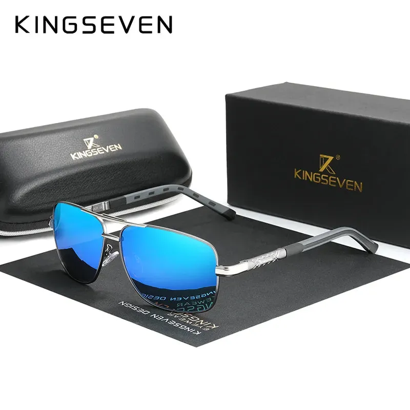 KINGSEVEN 2023 Aluminum Brand Pilot Polarized Sunglasses Men Women Fashion Frame Male Sun Glasses For Driving Oculos de sol