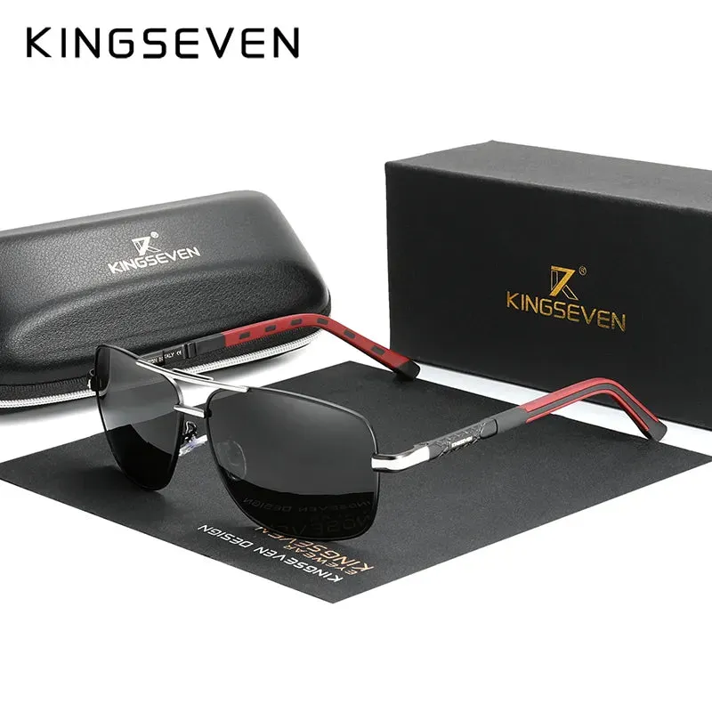 KINGSEVEN 2023 Aluminum Brand Pilot Polarized Sunglasses Men Women Fashion Frame Male Sun Glasses For Driving Oculos de sol