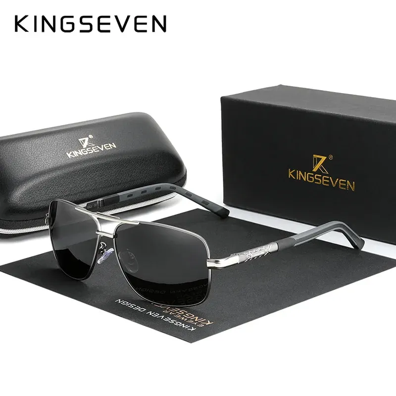 KINGSEVEN 2023 Aluminum Brand Pilot Polarized Sunglasses Men Women Fashion Frame Male Sun Glasses For Driving Oculos de sol