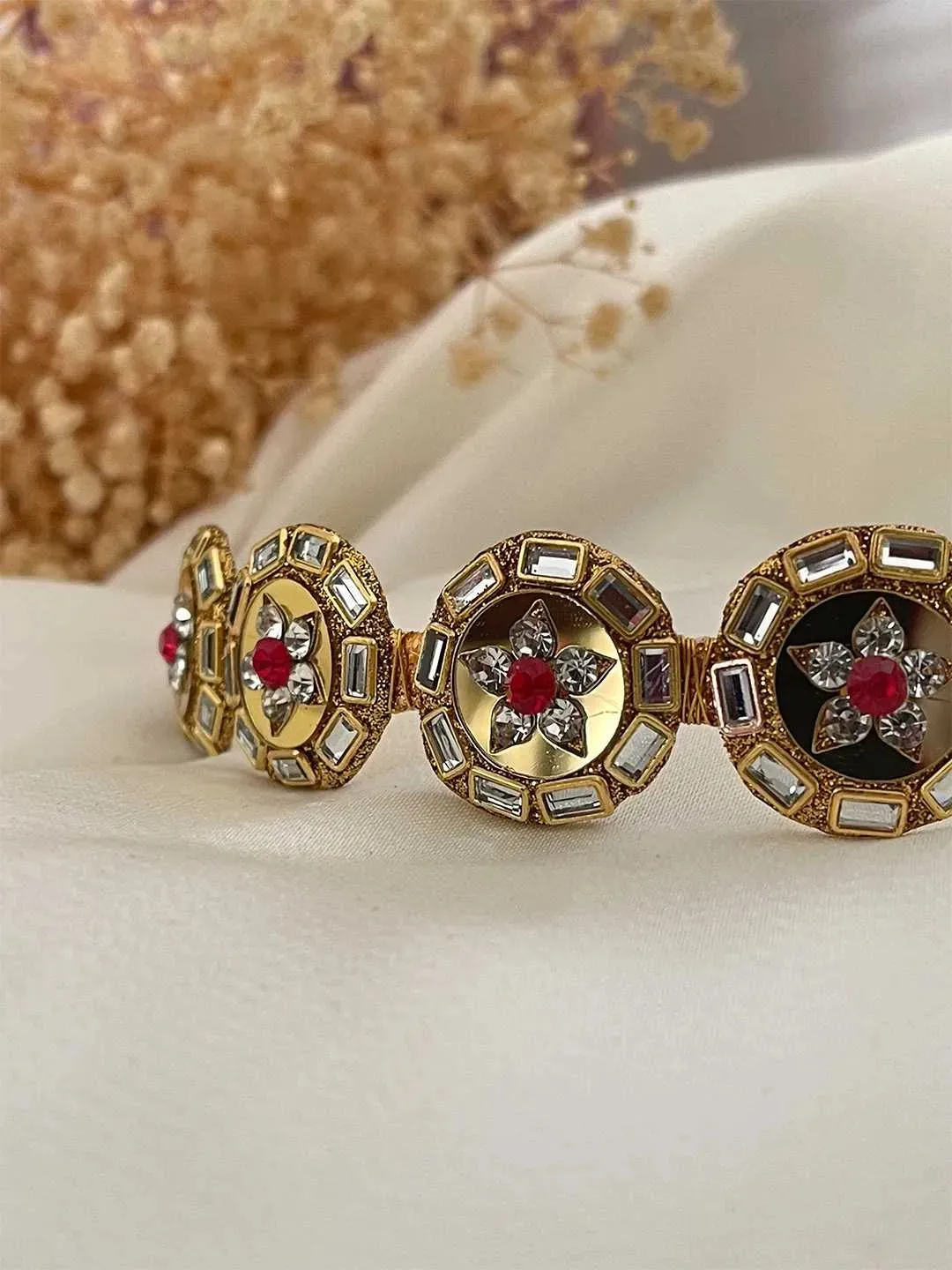 Kundan Gold Plated Hair Band