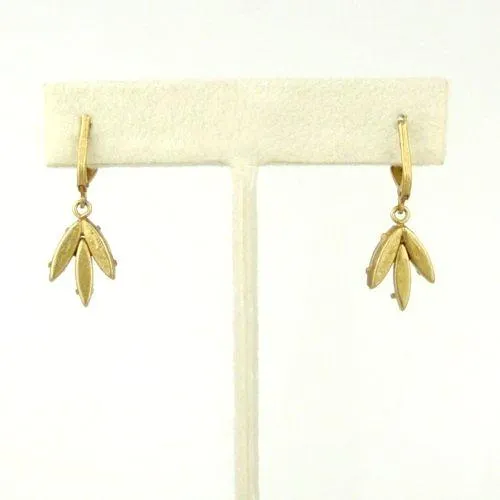 La Vie Parisienne Gold Leaf Triple Crystal Swarovski Earrings 4905G Catherine Popesco