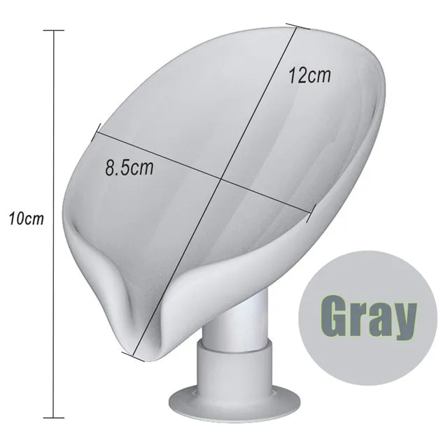 Leaf Shape Soap Box Drain Soap Holder Bathroom Accessories Suction Cup Soap Dish Tray Soap Dish for Bathroom Soap Container