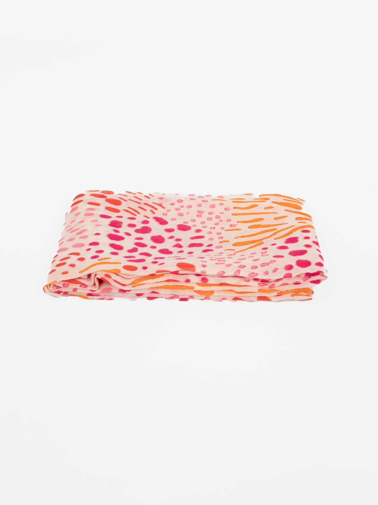 Leilani Lightweight Cotton Scarf - Pink, Spotted Abstract