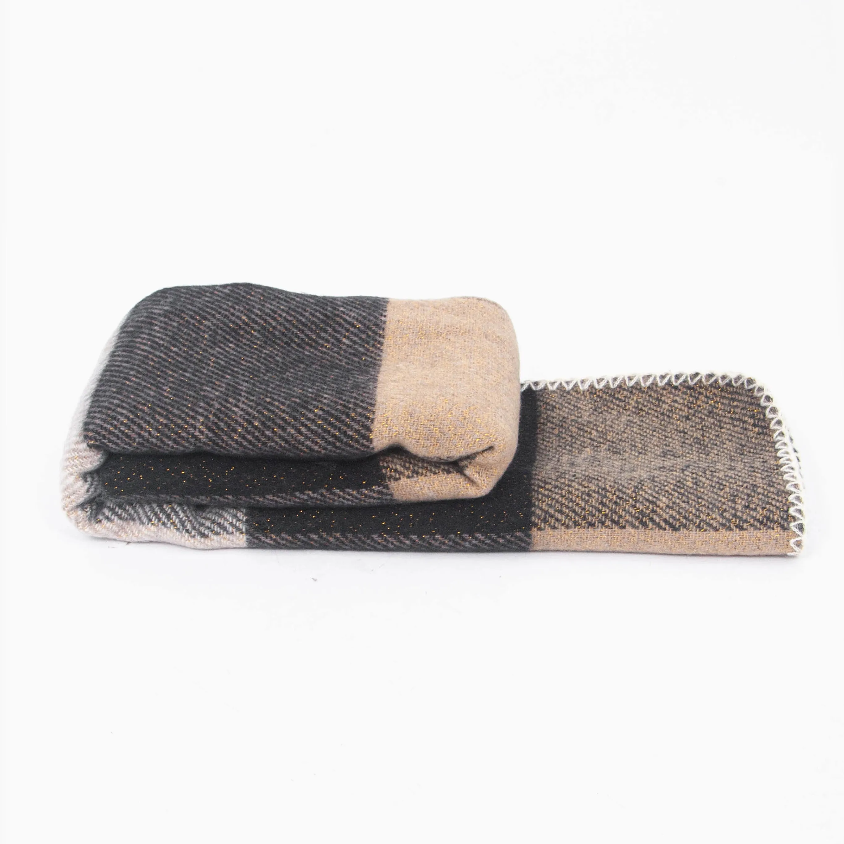 Logan Heavyweight Scarf - Black, Check