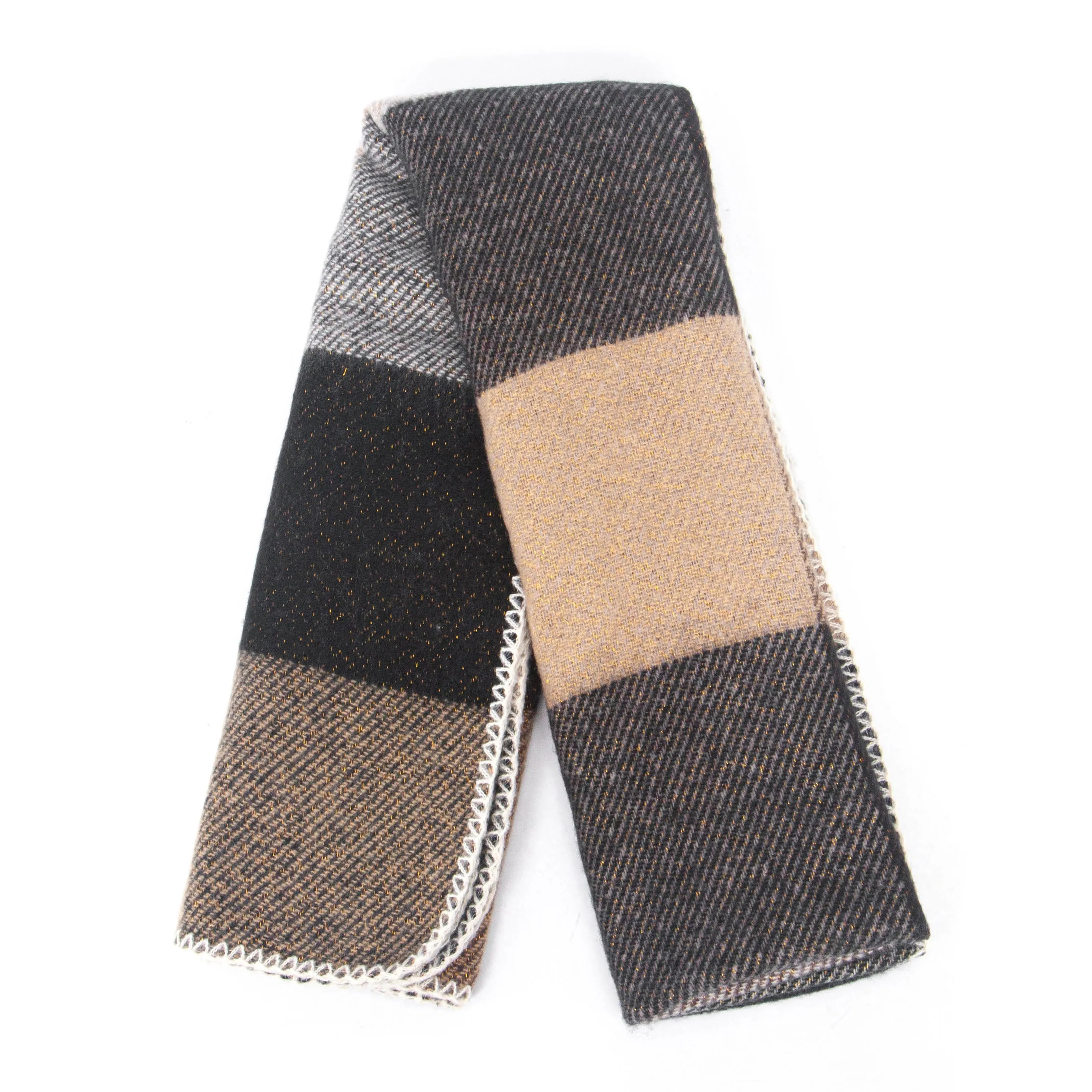 Logan Heavyweight Scarf - Black, Check